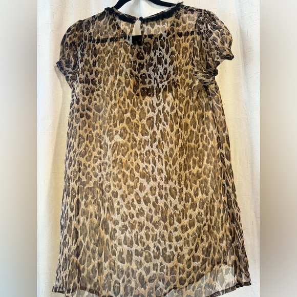 Sheer Leopard print blouse. Size small. Preowned - Picture 4 of 5